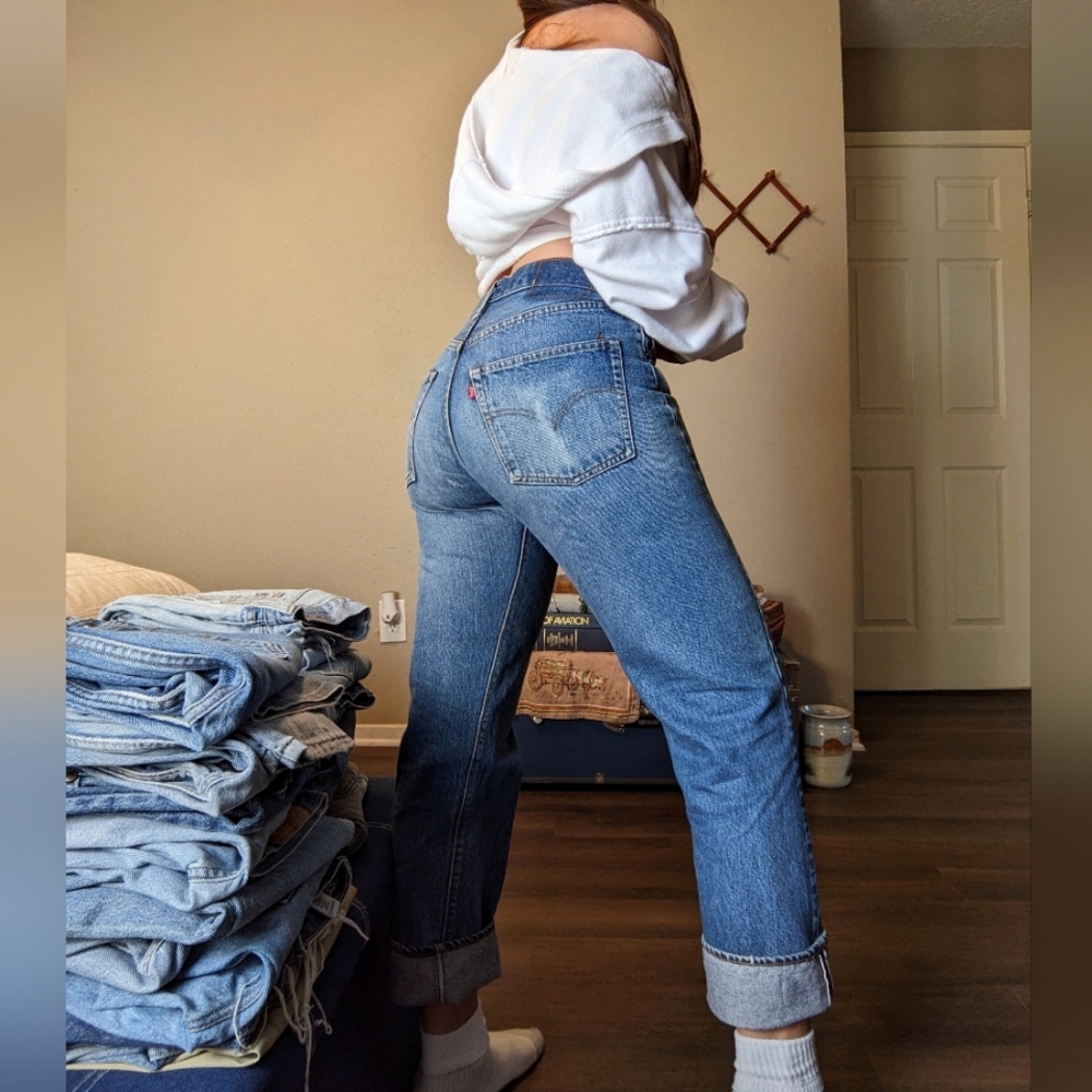 Levi's RARE Redline Selvedge Vintage Medium Wash Straight Leg Jeans 70s